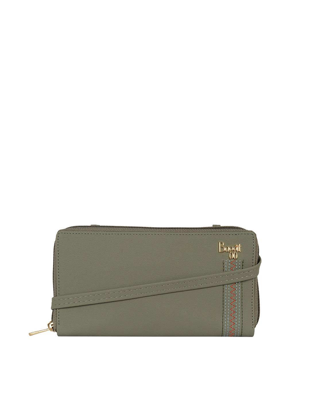 Baggit Women Green Solid Zip Around Wallet Price in India