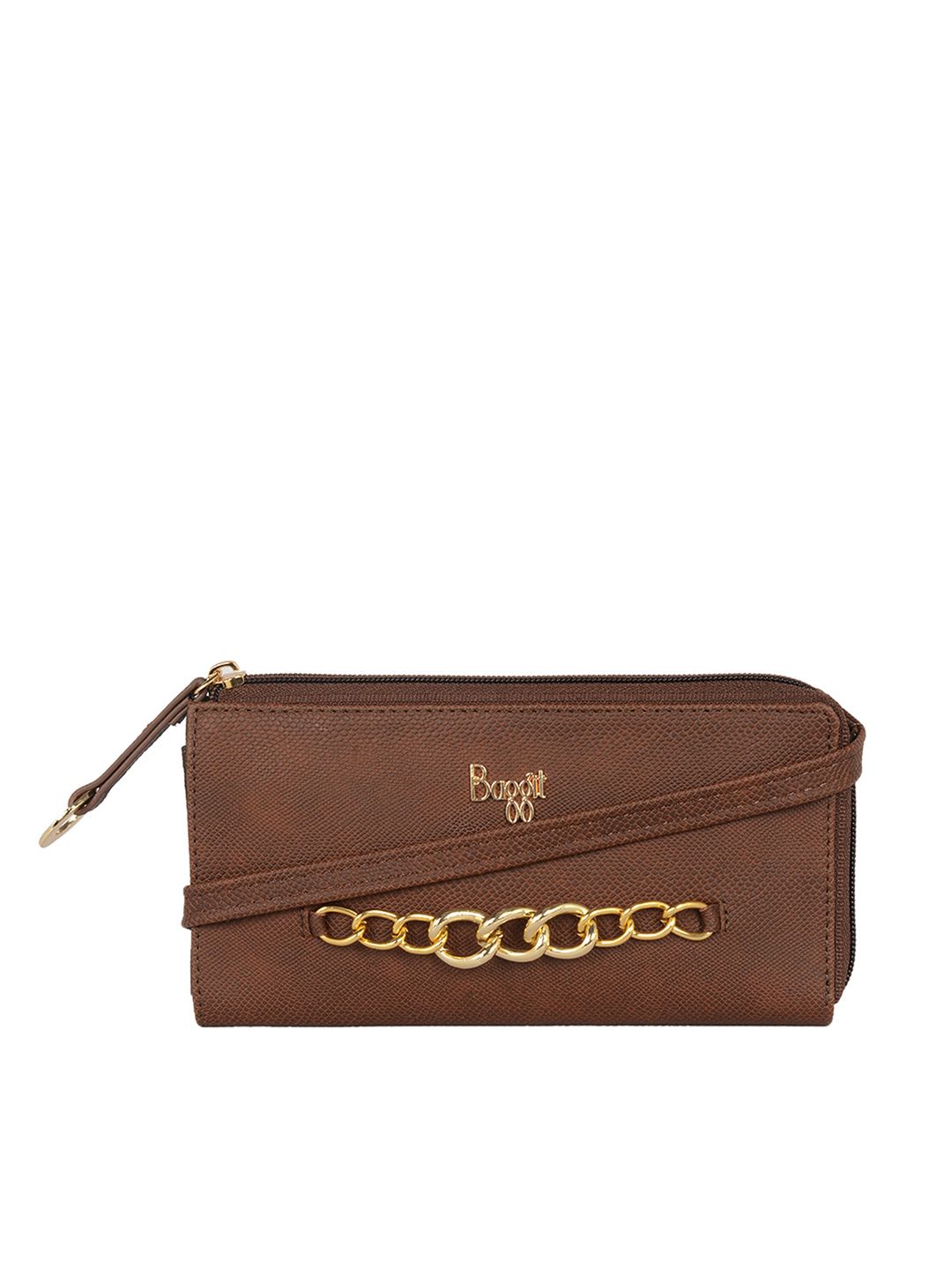 Baggit Women Brown Printed Zip Around Wallet Price in India