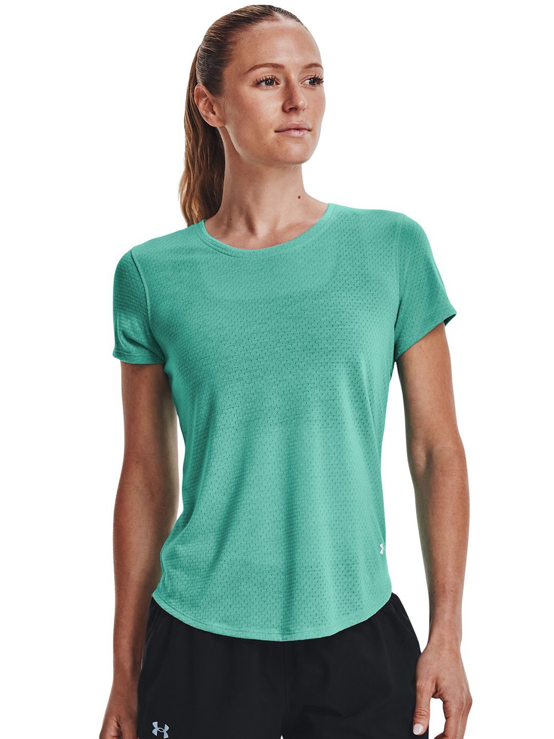 UNDER ARMOUR Women Sea Green UA Streaker SS T-shirt Price in India