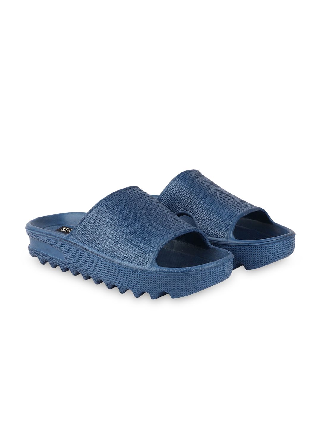 Shoetopia Women Blue Solid Sliders Price in India