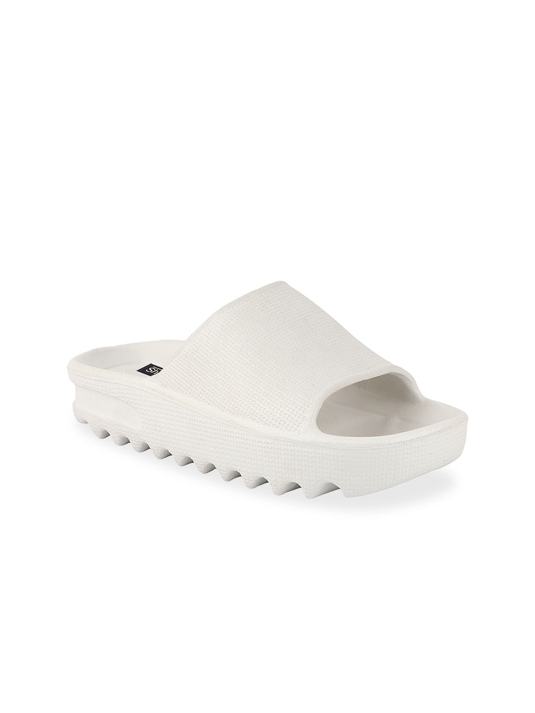 Shoetopia Women White Rubber Sliders Price in India