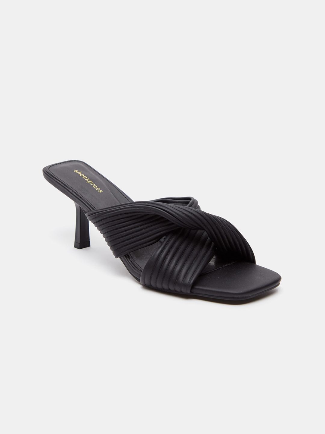 shoexpress Black PU Sandals Price in India