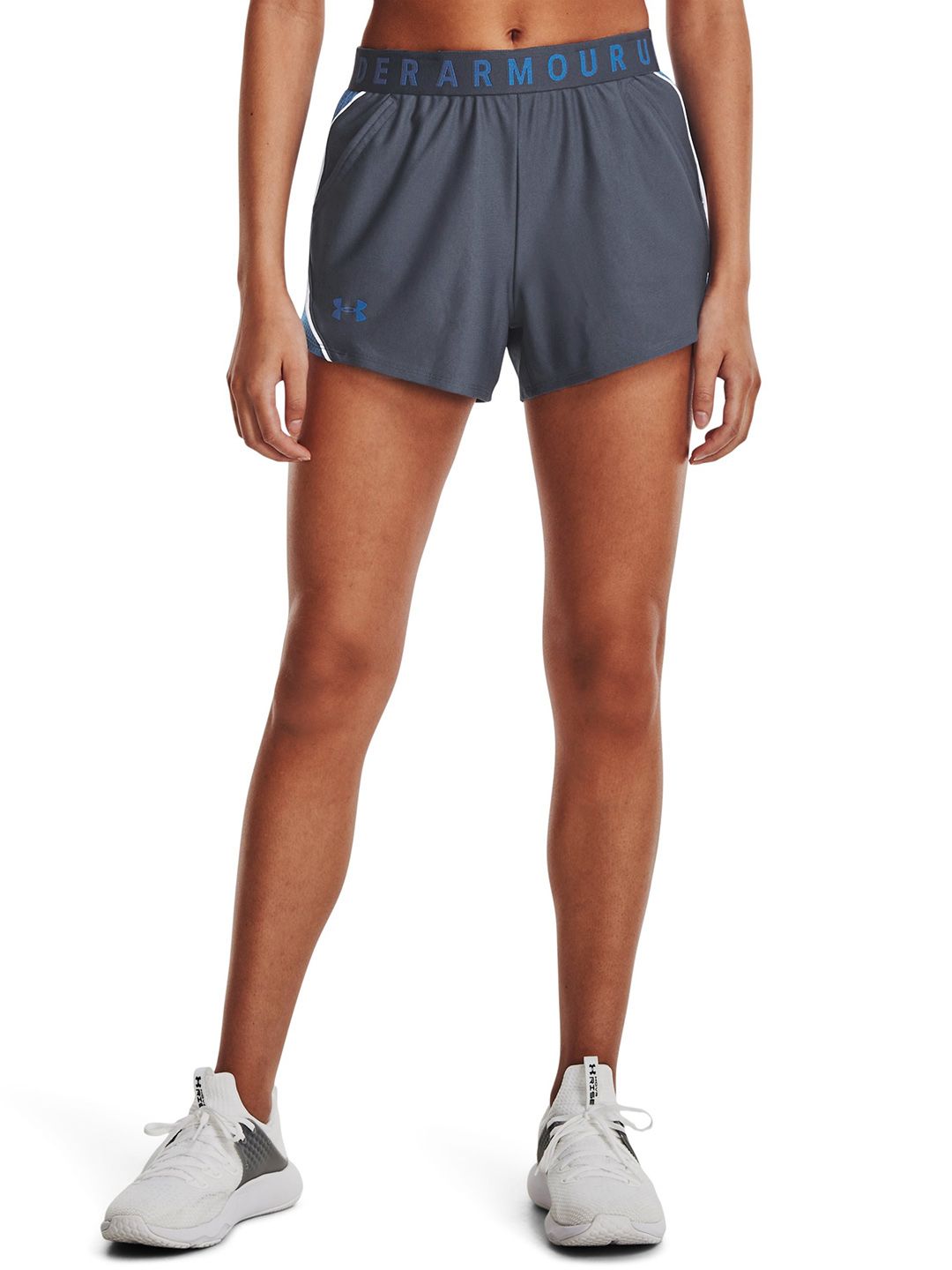 UNDER ARMOUR Women Navy Blue Play Up 3.0 Colourblocked Shorts Price in India