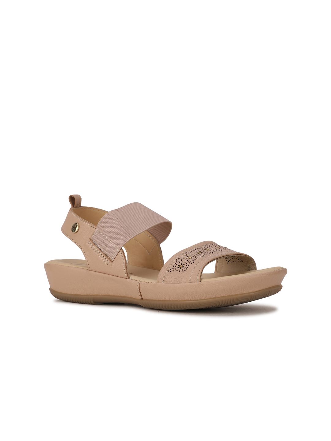 Hush Puppies Beige Wedge Sandals With Laser Cuts Price in India