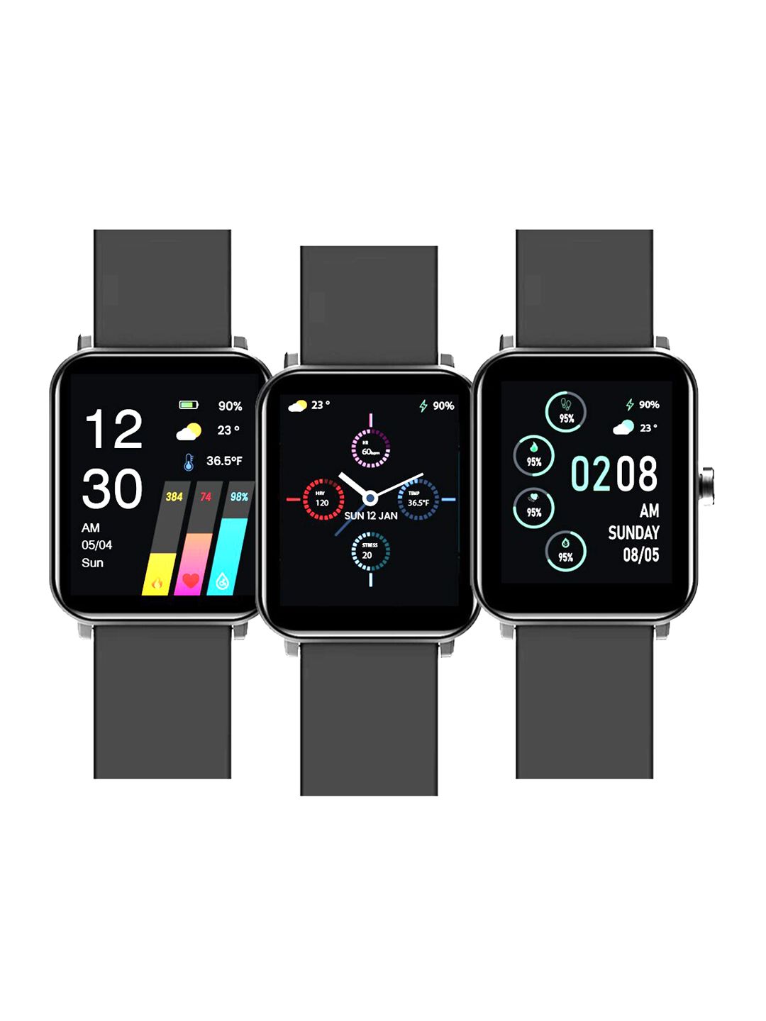 GOQii Black Solid Smart Vital Max Watches Price in India