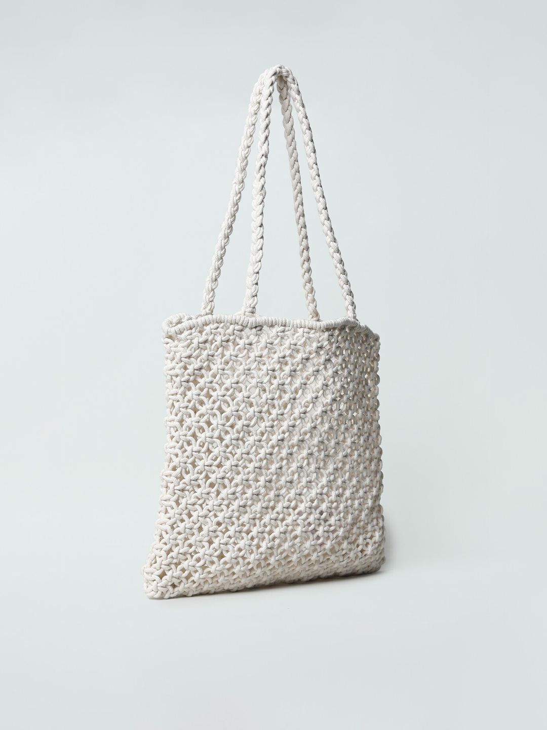 ONLY White Structured Tote Bag with Quilted Price in India