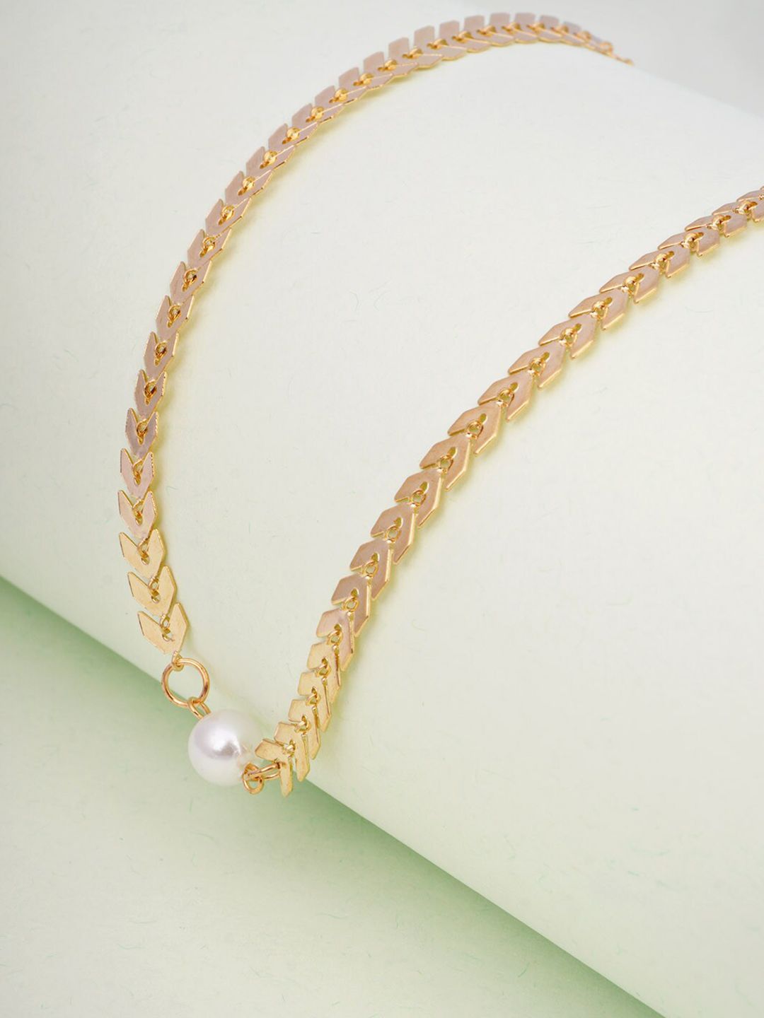 Ferosh Gold-Toned & White Choker Necklace Price in India