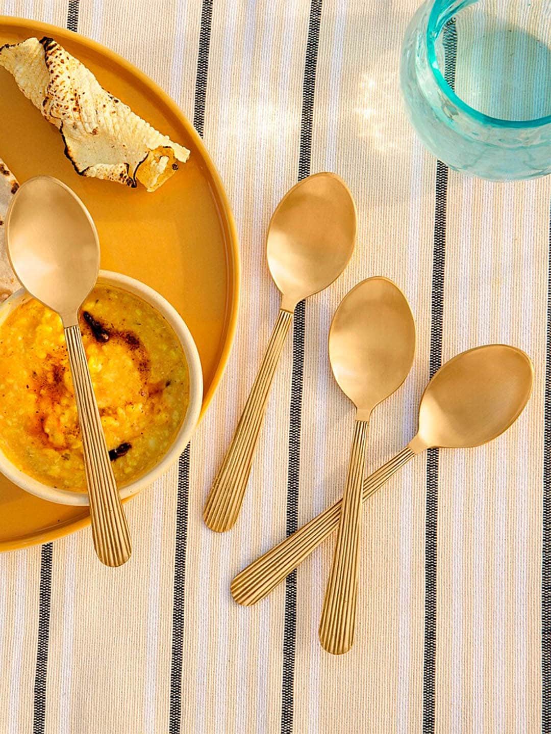 ellementry Set Of 4 Brass Table Spoons Price in India