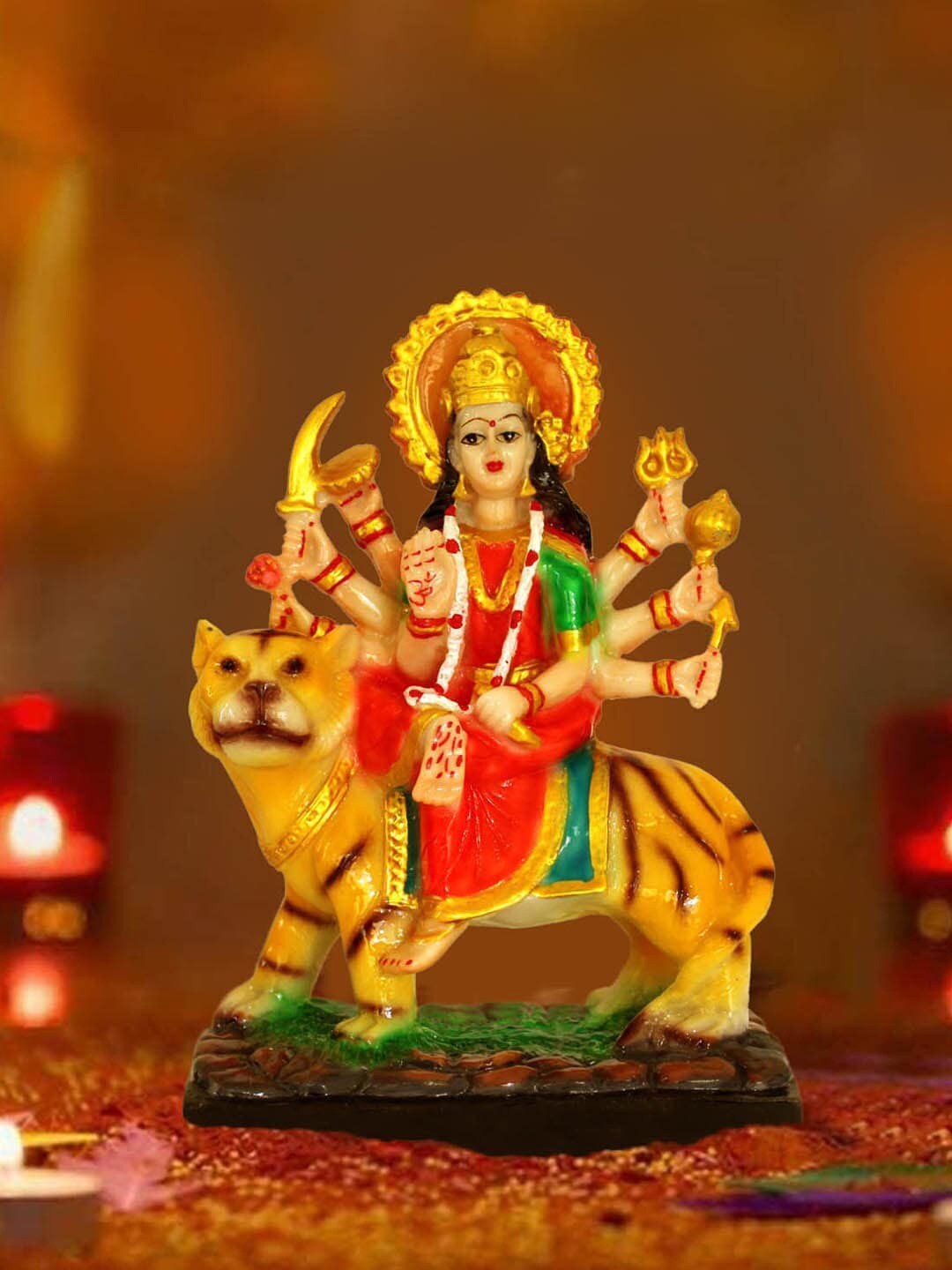 TIED RIBBONS Red & yellow Goddess Nav Durga Devi Sherawali Mata Idol Showpieces Price in India