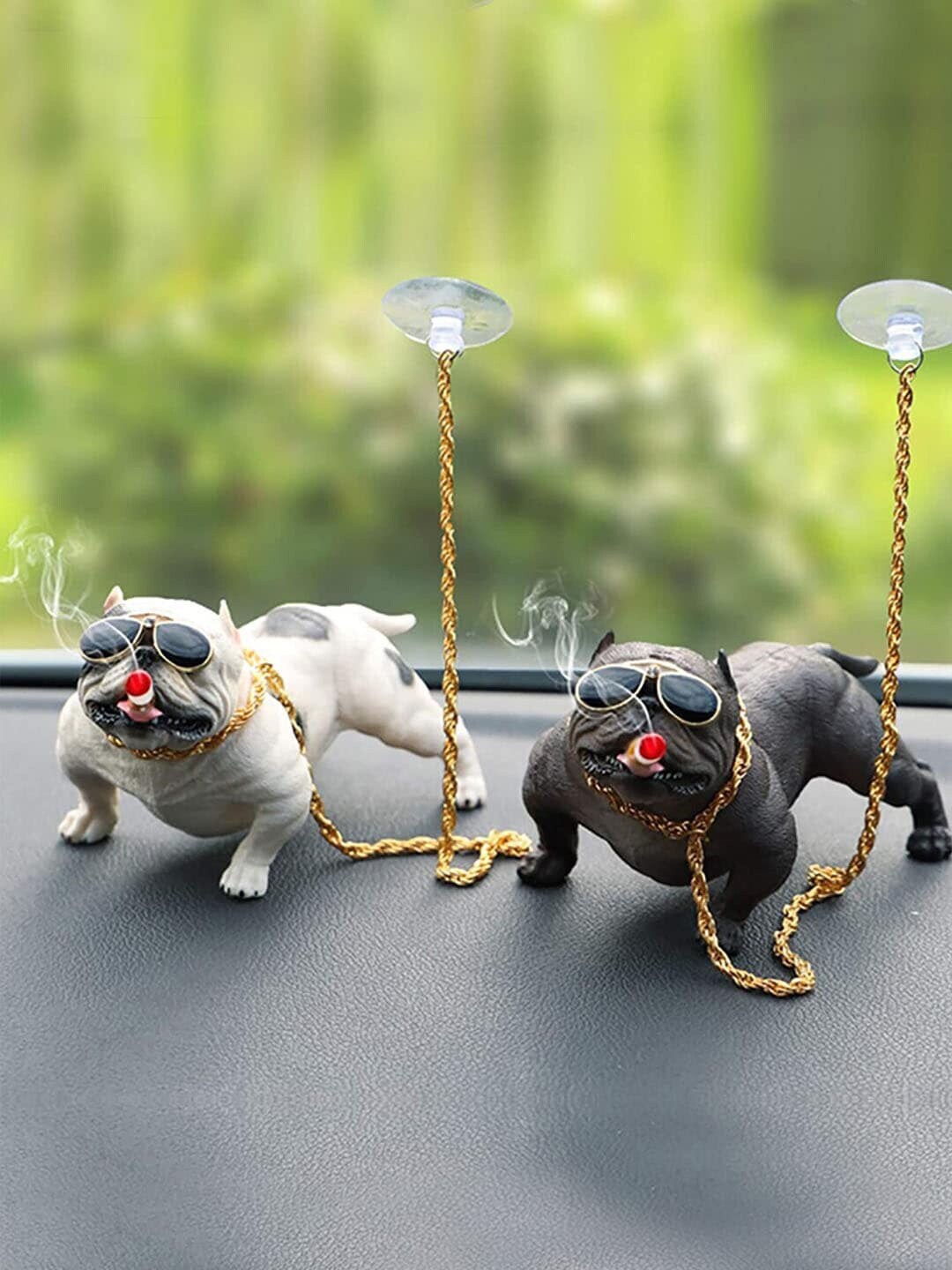 TIED RIBBONS Set Of 2 Multi-Coloured Bull Dog Showpiece Price in India