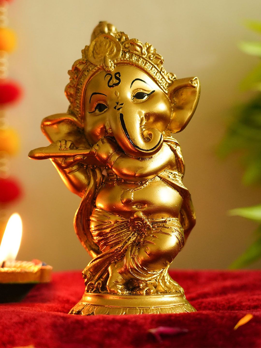 TIED RIBBONS Gold-Toned Lord Ganesha Idol Showpiece Price in India