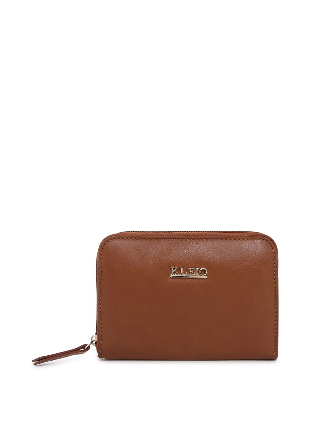 KLEIO Women Tan PU Zip Around Wallet Price in India