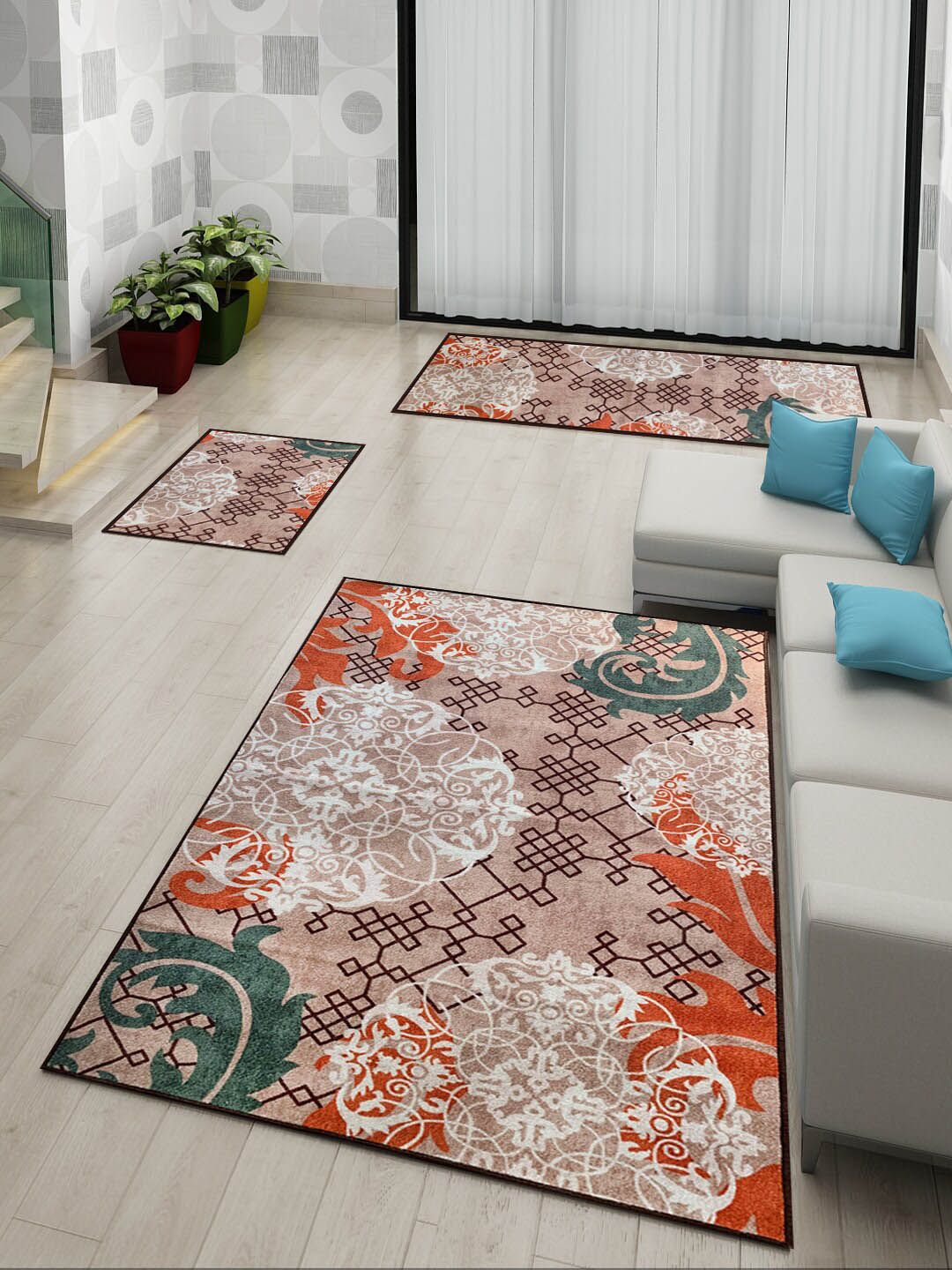 Athom Trendz Pack of 3 Printed Anti Slip Doormat Runner & Carpet Price in India