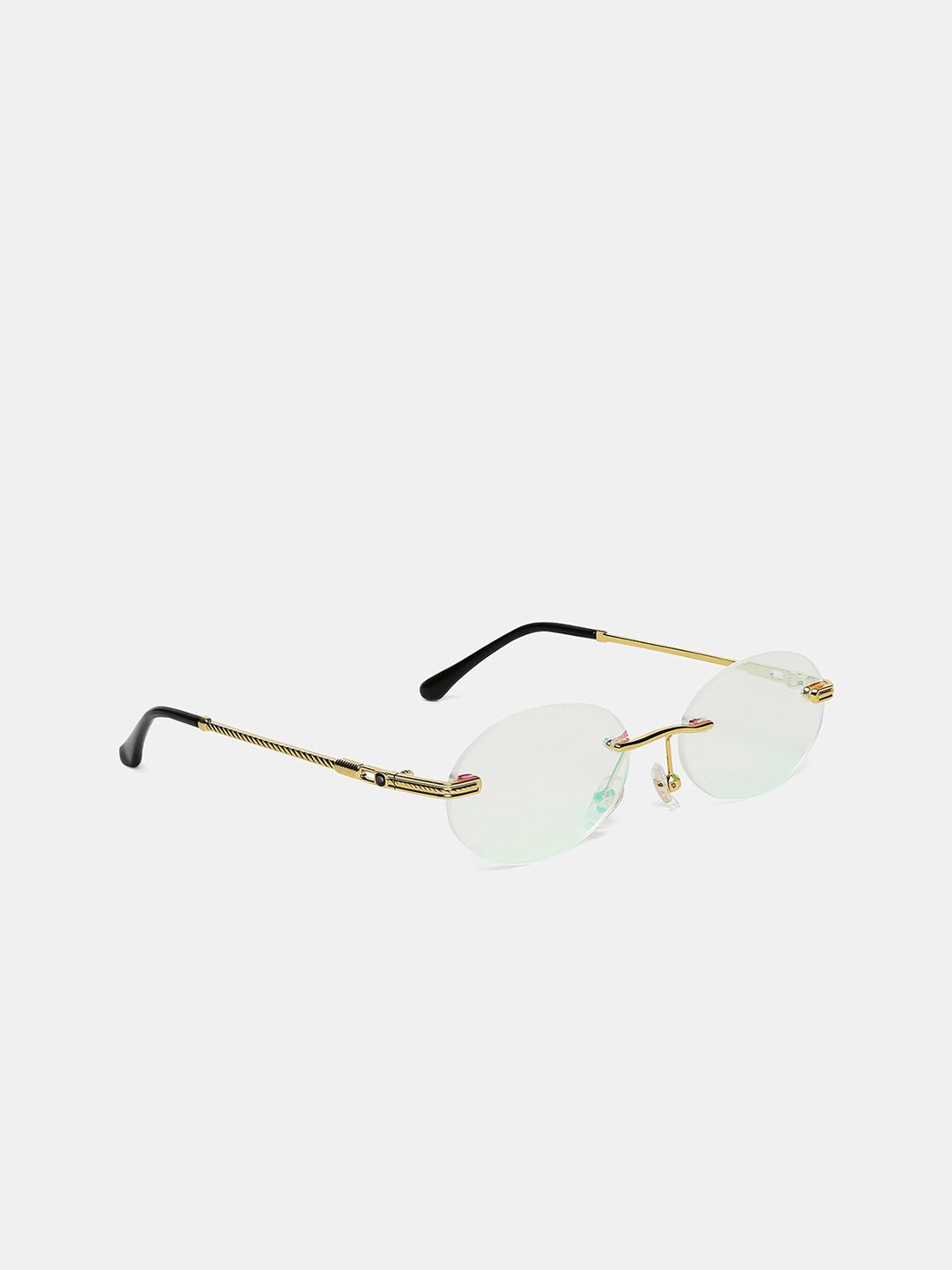 20Dresses Women Purple Lens & Gold-Toned Oval Sunglasses