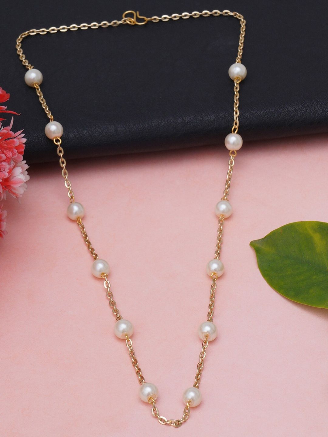KARATCART Gold Plated & White Pearl Handcrafted Necklace Price in India