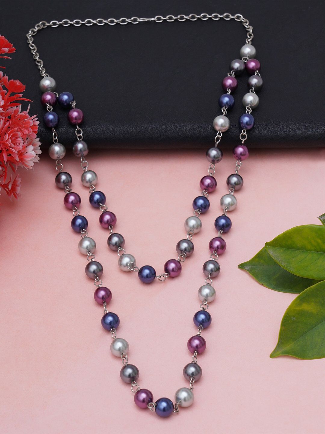 KARATCART Multicoloured Handcrafted Pearl Long Chain Necklace Price in India