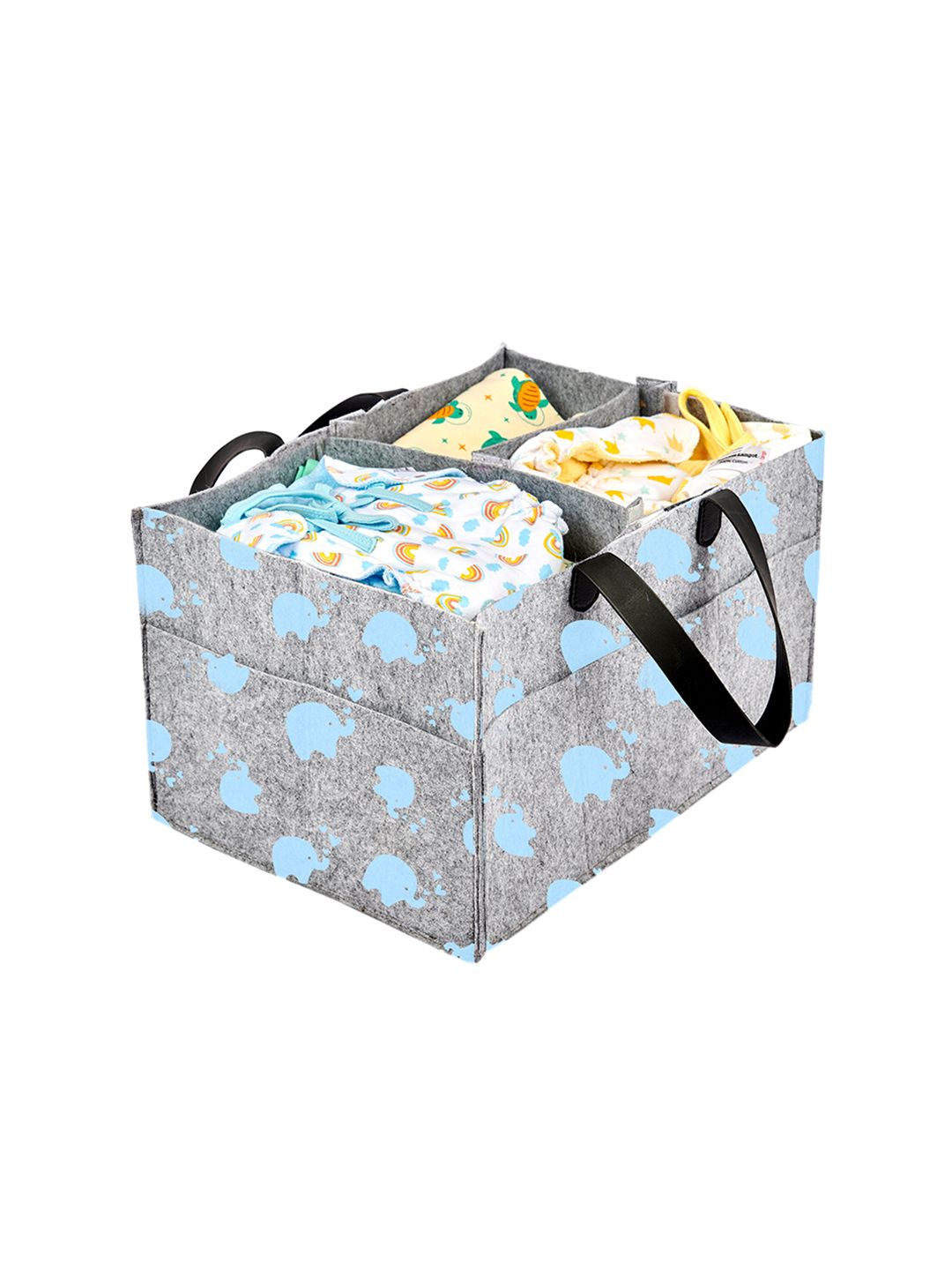 Buy SuperBottoms Grey & Blue Printed Lightweight Sustainable