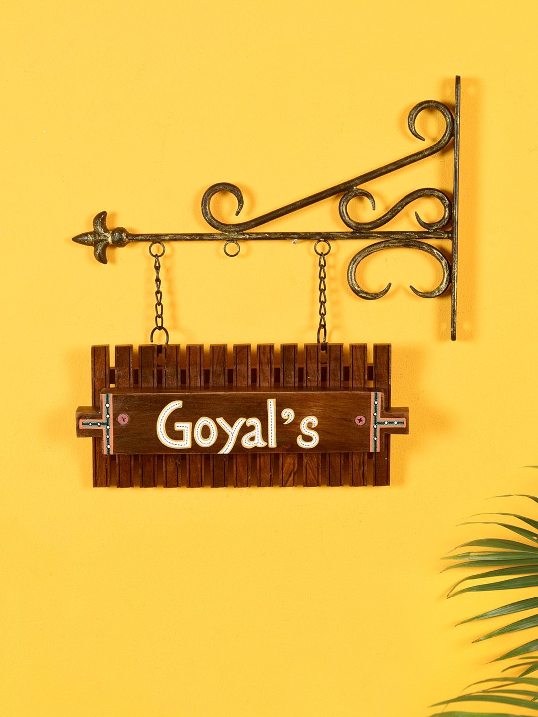 AAKRITI ART CREATIONS Brown Name Board with Metal Stand Price in India
