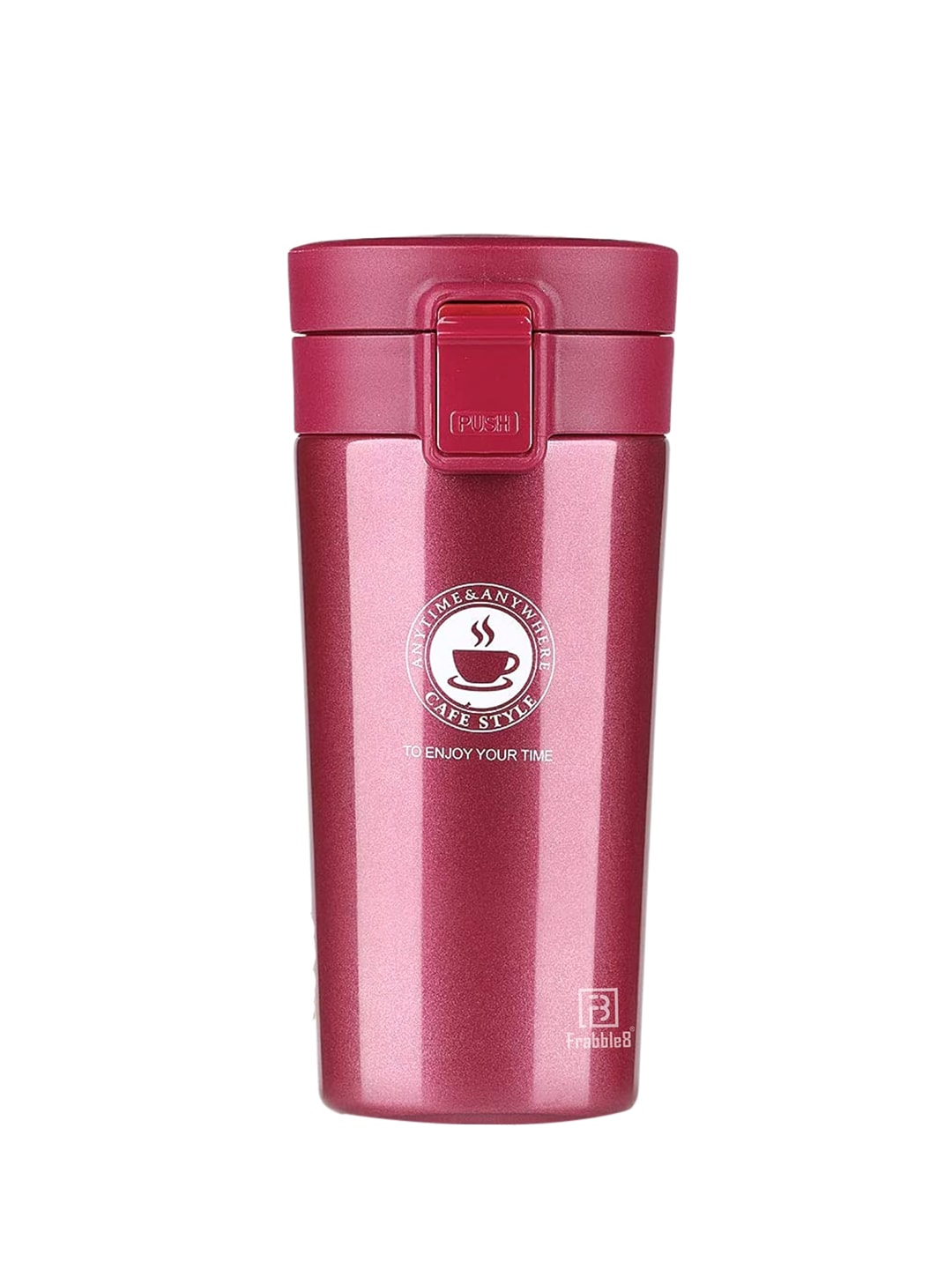 Frabble8 Pink Printed Stainless Steel Vaccum Insulated 300ml Thermo Coffee Mug Price in India