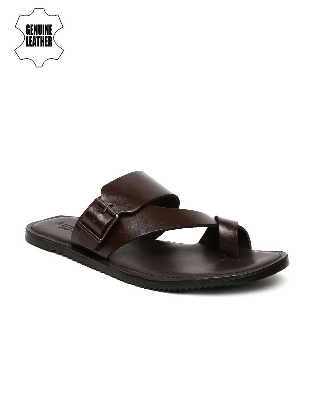 Amster Men Coffee Brown Genuine Leather Sandals