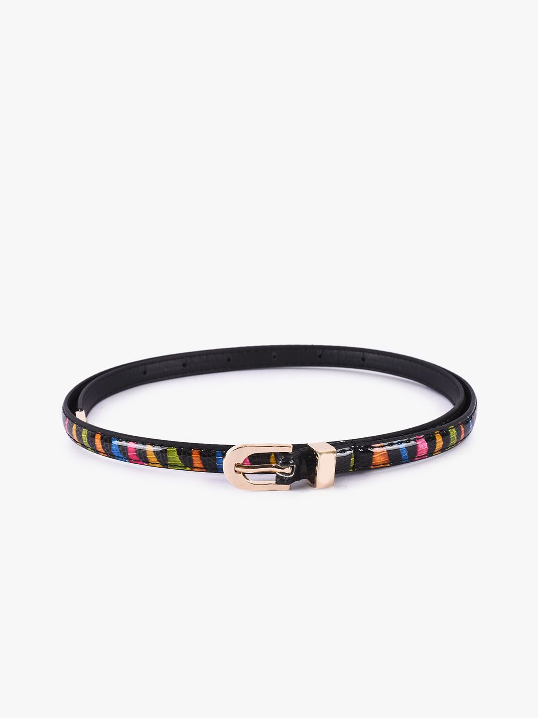 BuckleUp Women Black & Green Printed Belt Price in India