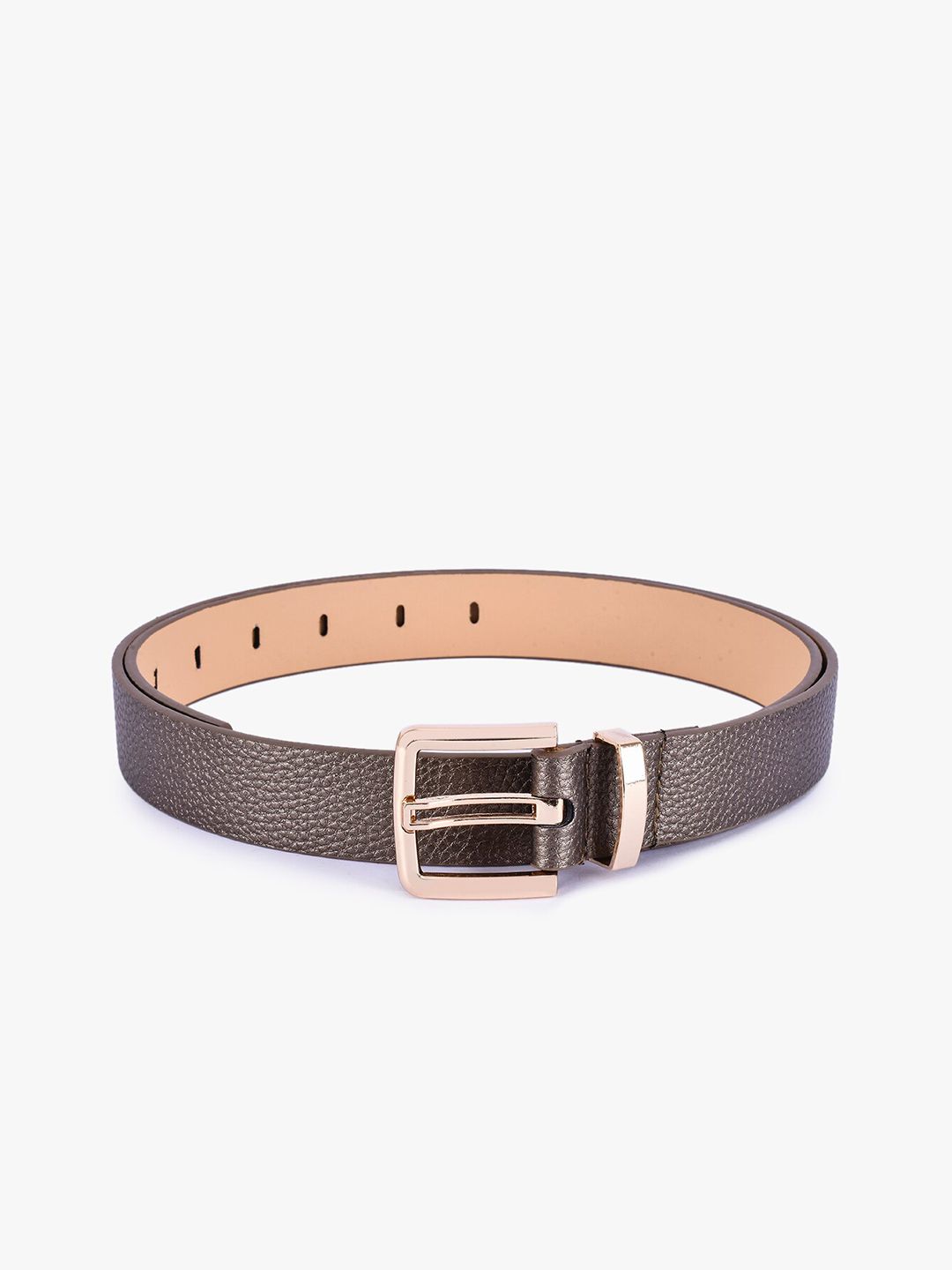 BuckleUp Women Brown Textured Belt Price in India