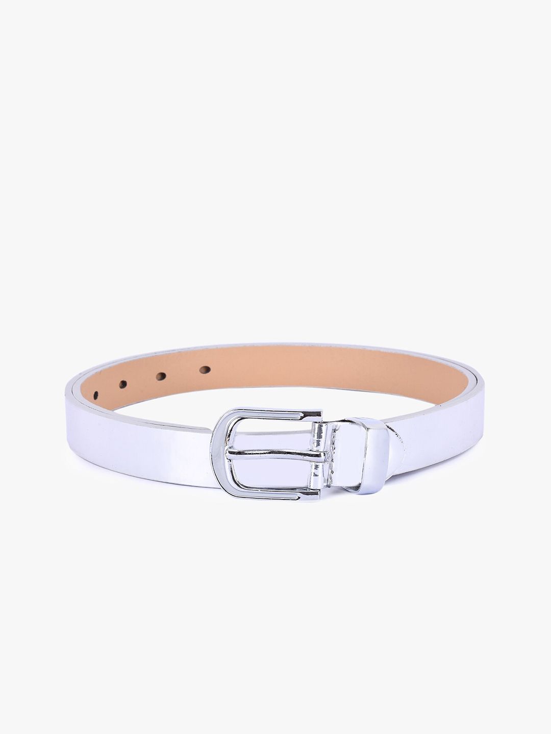 BuckleUp Women White Solid Belt Price in India