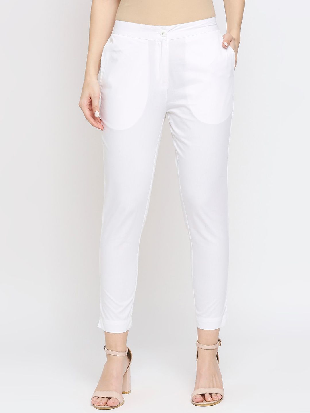 Ethnicity Women White Trousers Price in India