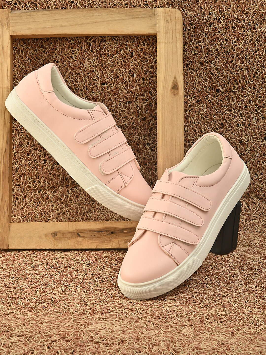 Mast & Harbour Women Pink Solid Sneakers Price in India