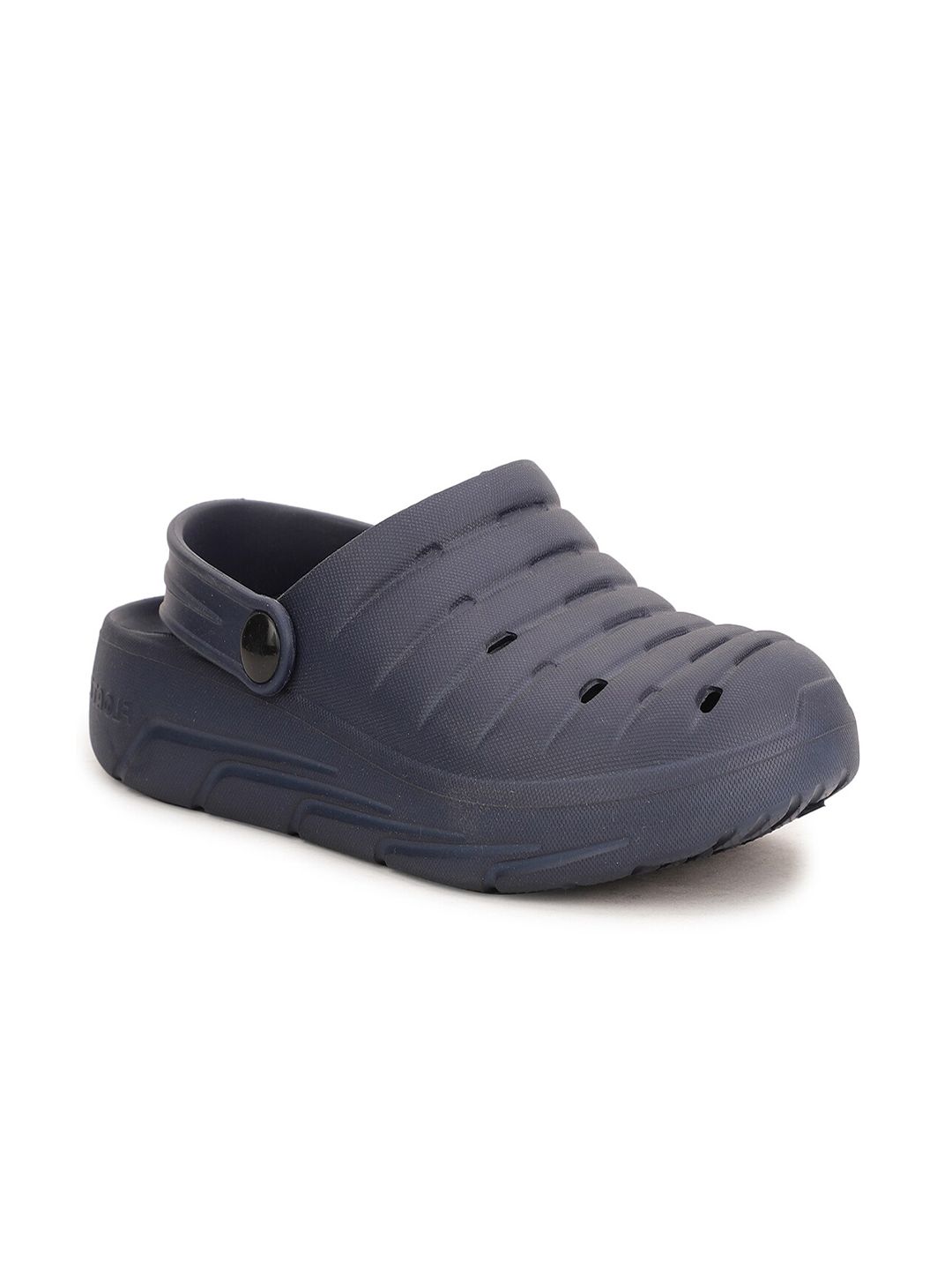 Bata Women Navy Blue Textured Clogs Price in India