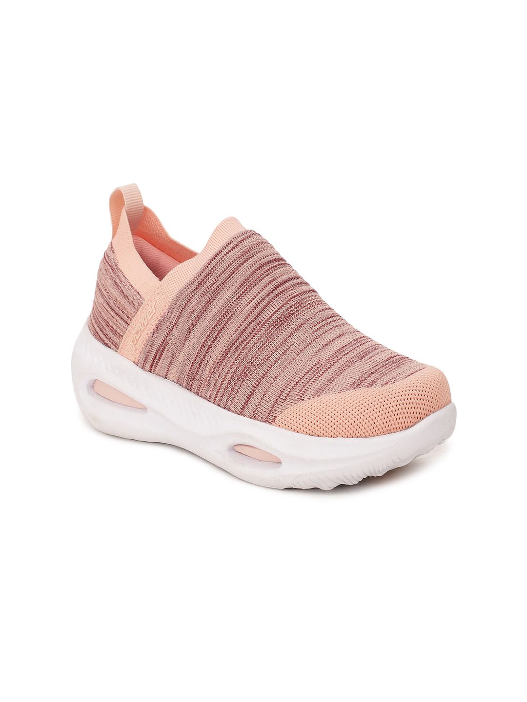 Power Women Peach Woven Design Slip-On Sneakers Price in India