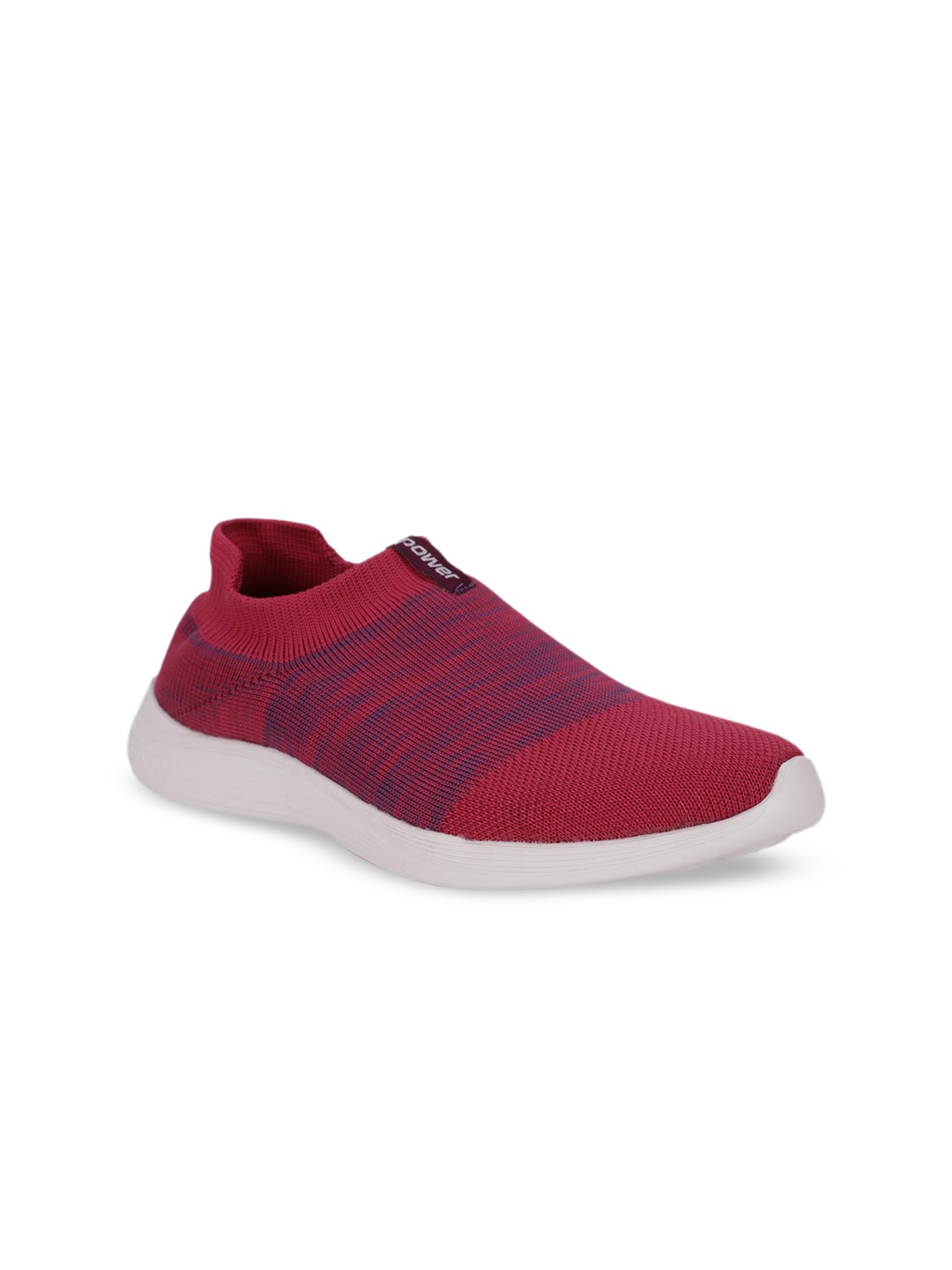 Power Women Pink Woven Design Slip-On Sneakers Price in India
