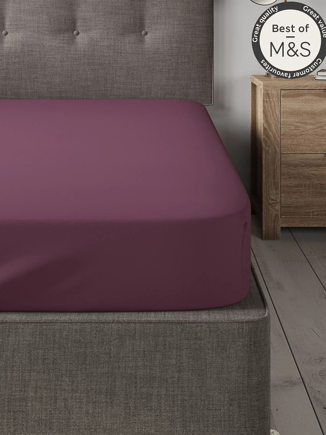 Marks & Spencer Purple 230 TC King Bedsheet Price in India