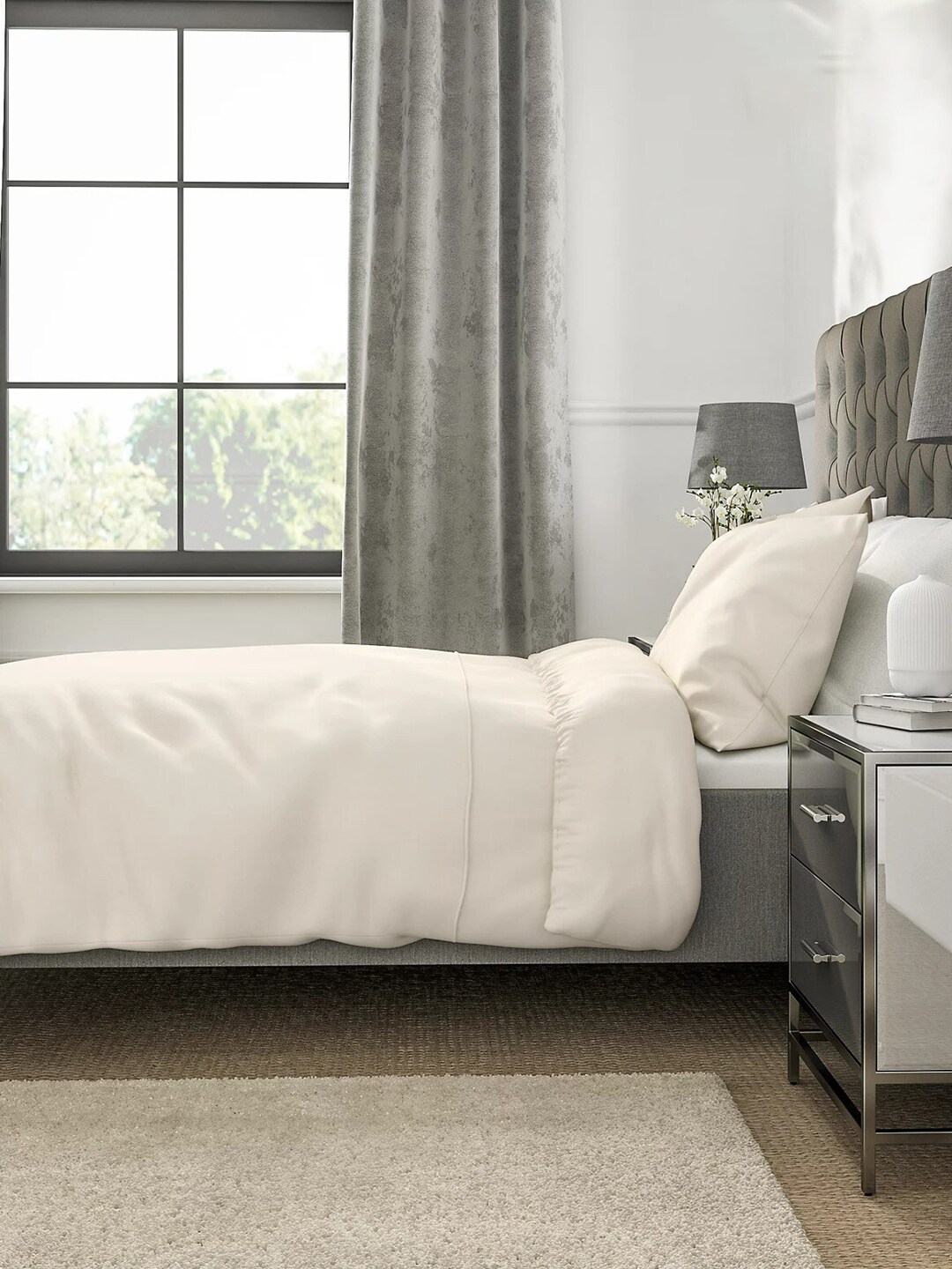 Marks & Spencer Cream-Coloured 230 TC Superfine King Bedsheet Price in India