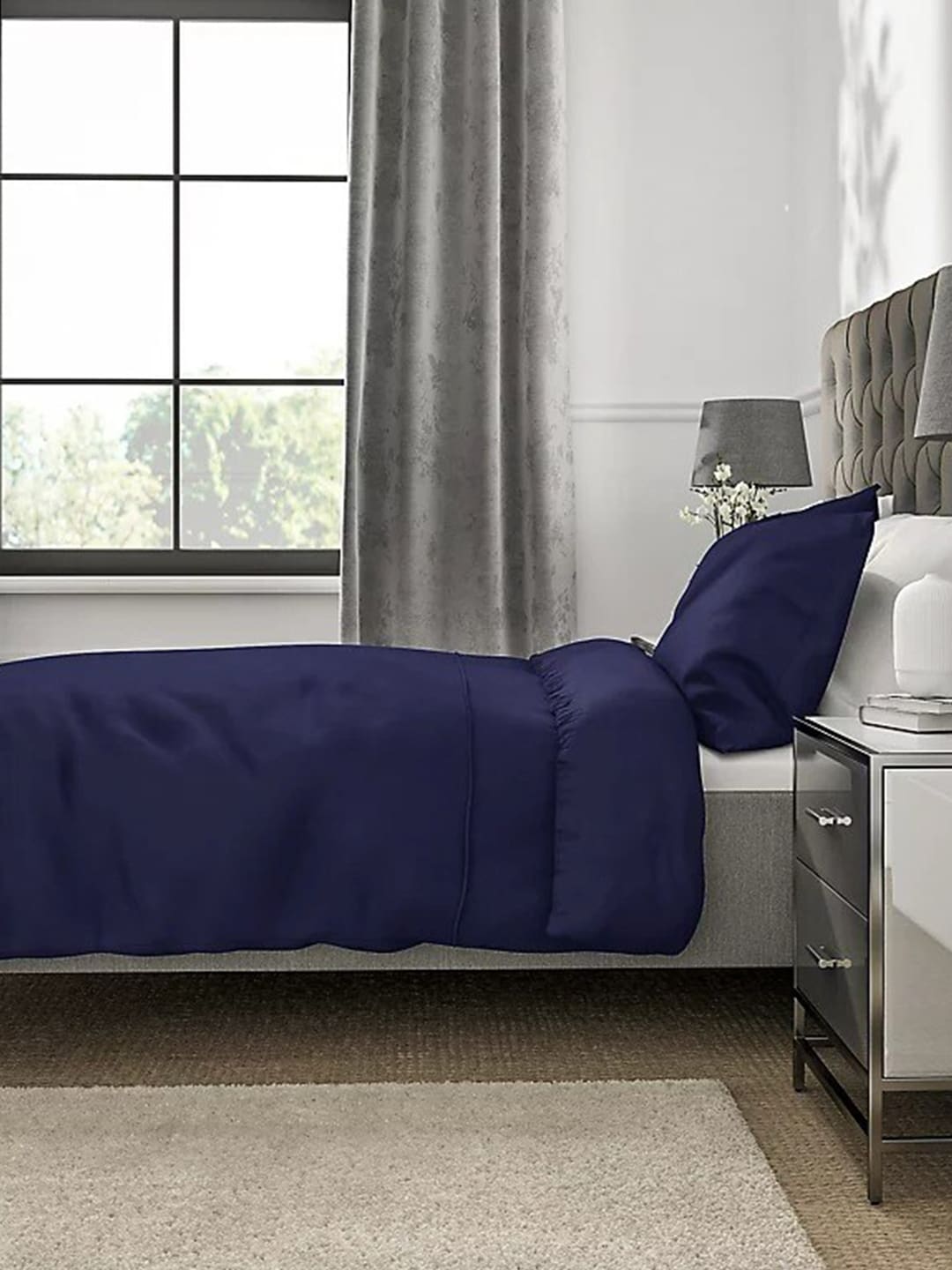 Marks & Spencer Blue 230 TC Cotton King Bedsheet Price in India