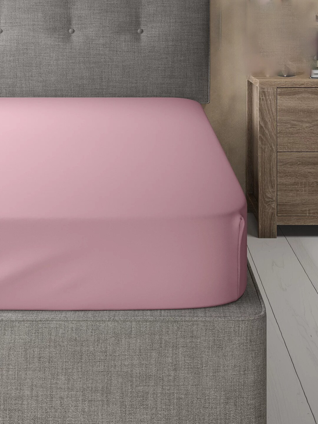 Marks & Spencer Pink 230 TC Solid Super King Bedsheet Price in India