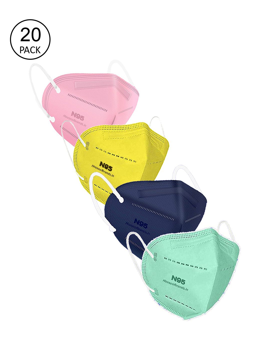 Swiss Design Pack of 20 Assorted Solid Anti-Pollution N95 Masks Price in India