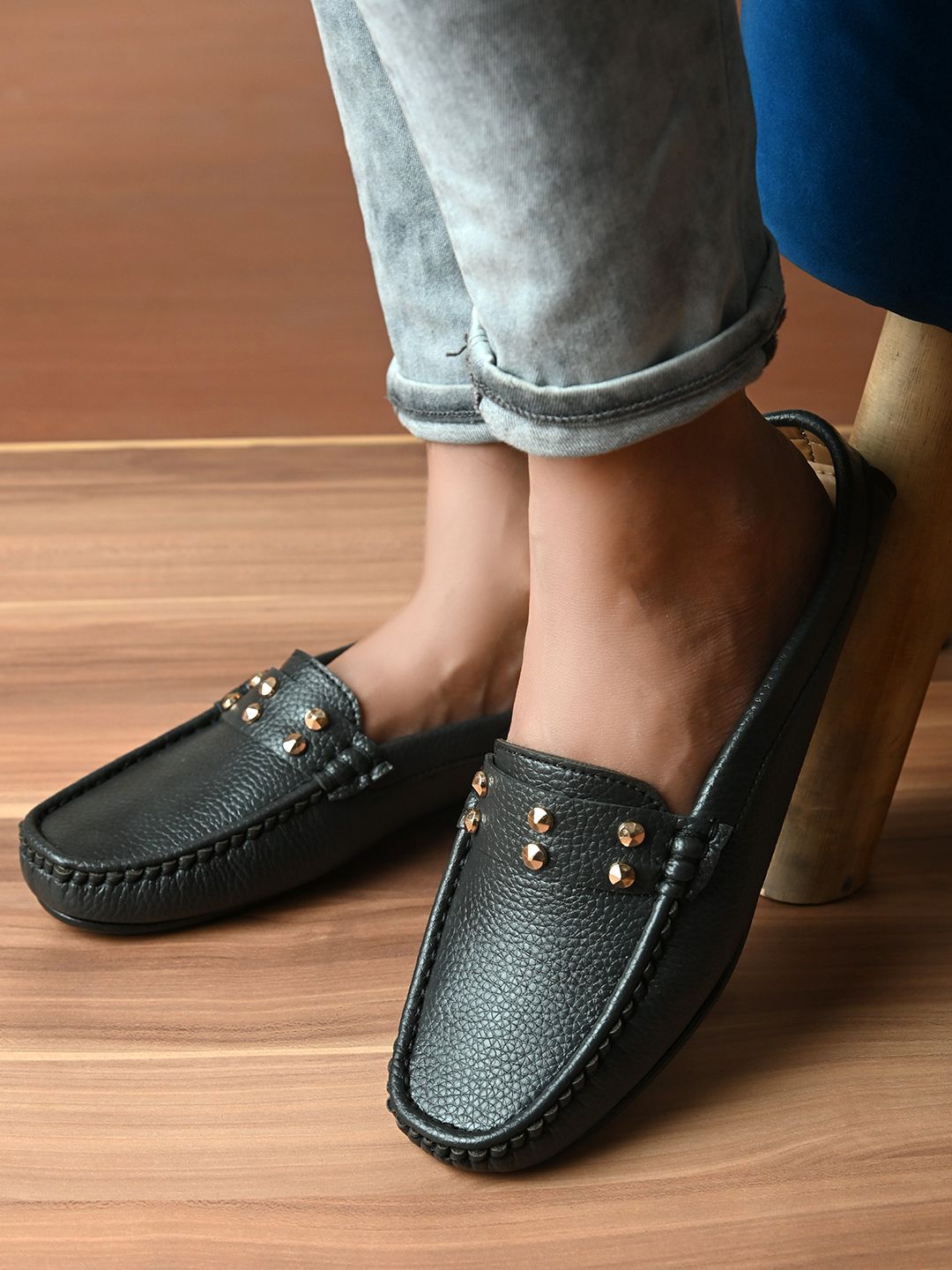 El Paso Women Grey Textured Loafers Price in India