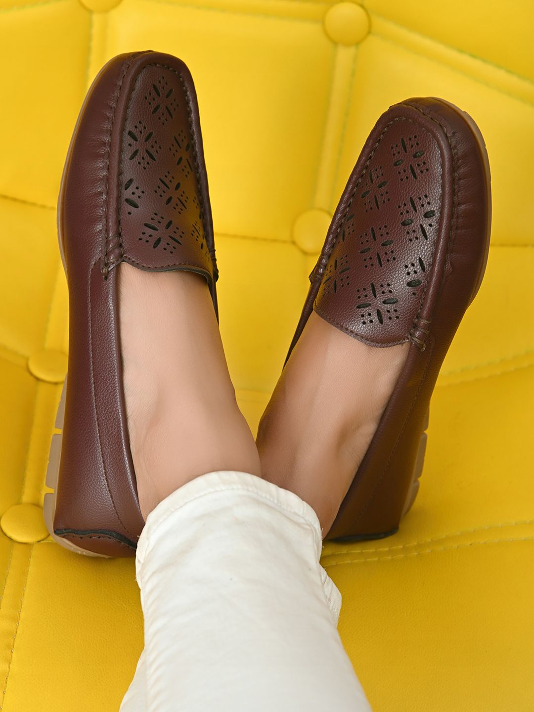 El Paso Women Maroon Loafers Price in India