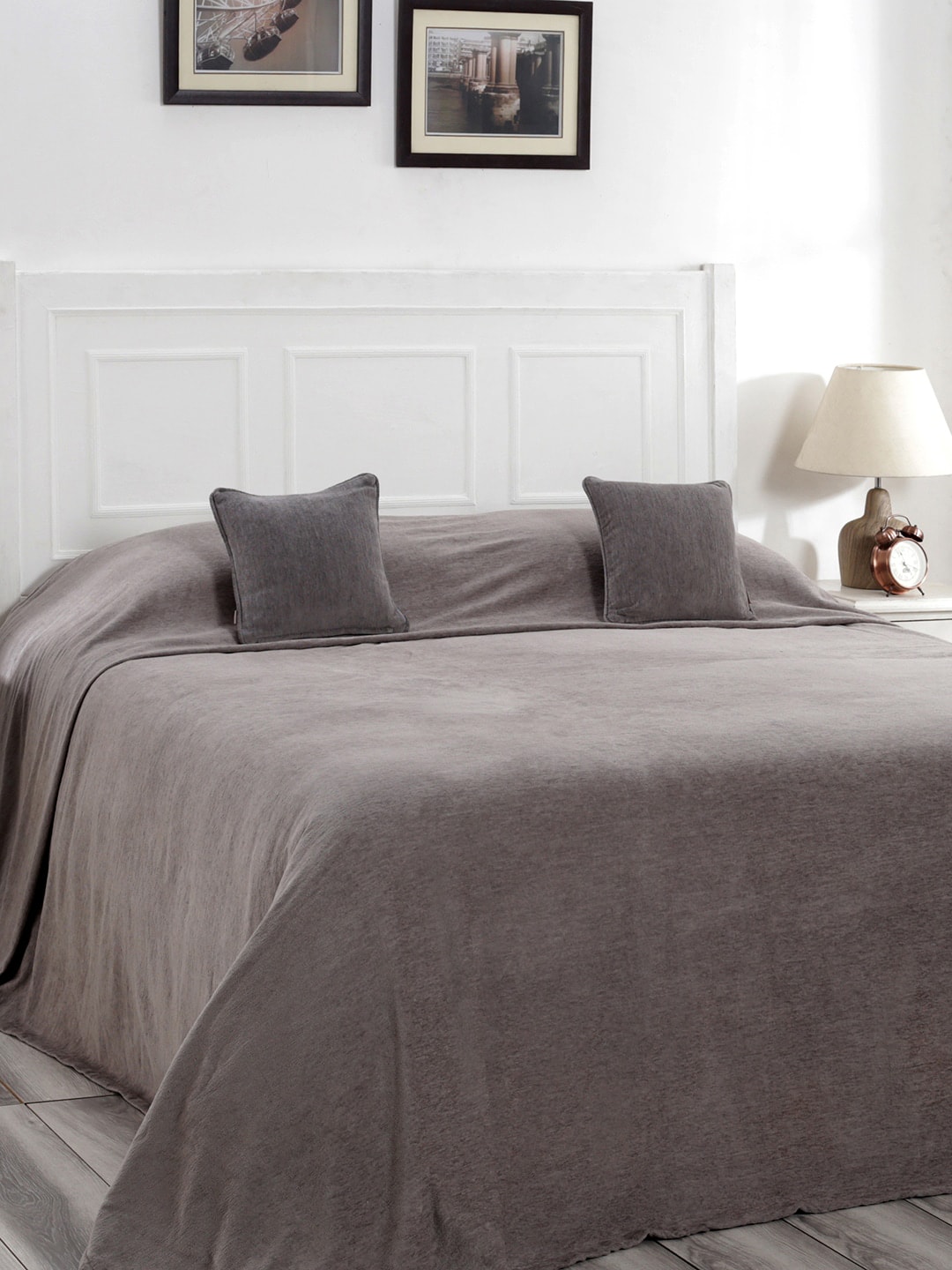 MASPAR Grey 310 GSM Double Bed Cover Price in India