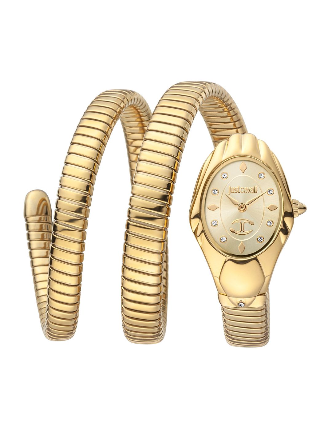 Just Cavalli Women Copper-Toned Brass Dial Wrap Around Straps Watch - JC1L184M0025 Price in India