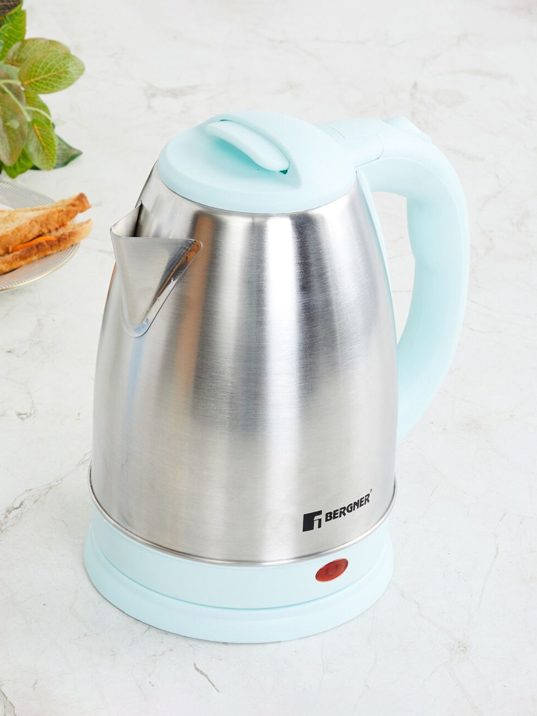 Home Centre Steel & Blue Solid Stainless Steel Electric Kettle - 1.8ltr Price in India