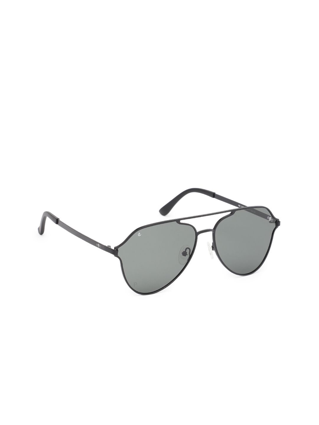 CHARLES LONDON Unisex Grey Lens & Black Aviator Sunglasses with UV Protected Lens Price in India