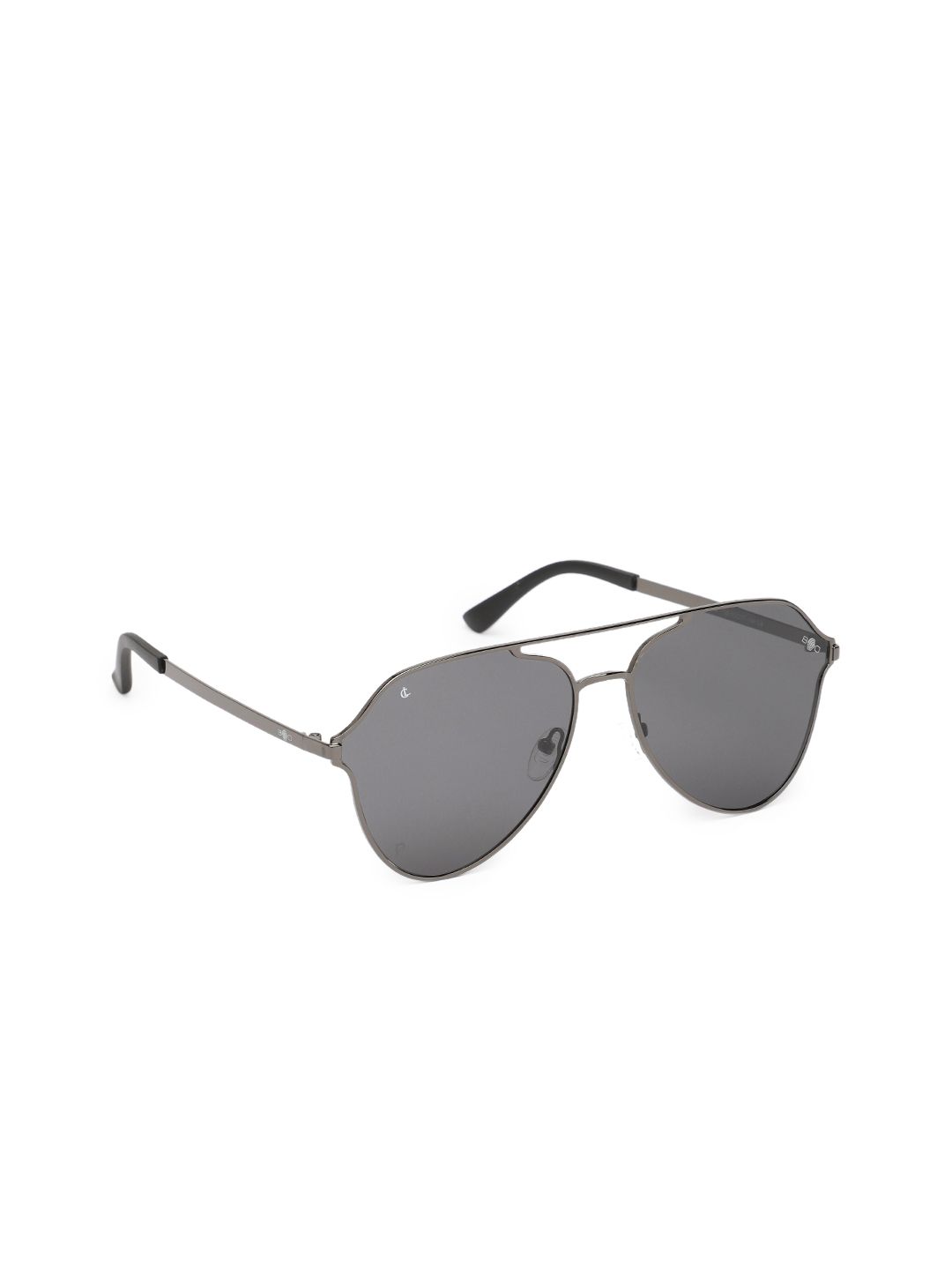 CHARLES LONDON Unisex Grey Lens & Gunmetal-Toned Aviator Sunglasses with UV Protected Lens Price in India