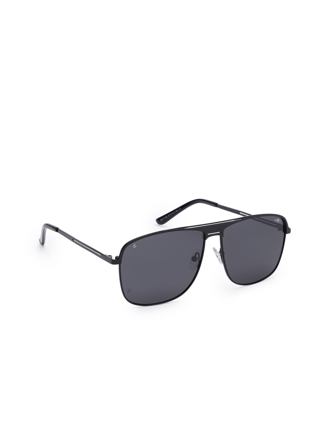 CHARLES LONDON Unisex Grey Lens & Black Square Sunglasses with UV Protected Lens Price in India