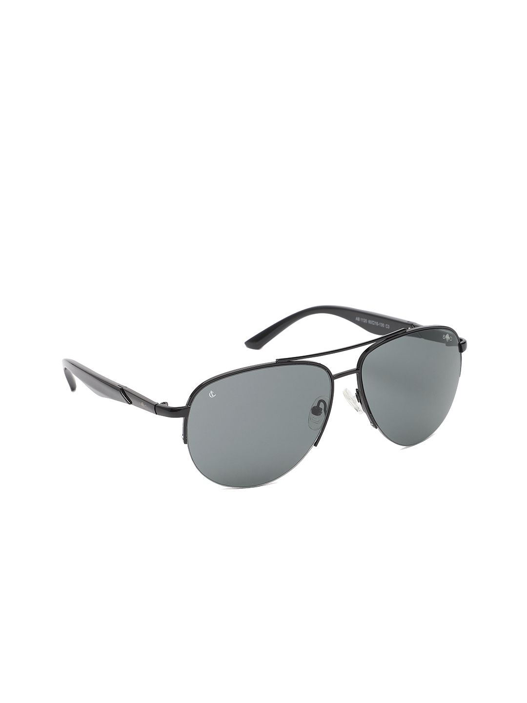 CHARLES LONDON Unisex Grey Lens & Black Aviator Sunglasses with UV Protected Lens Price in India