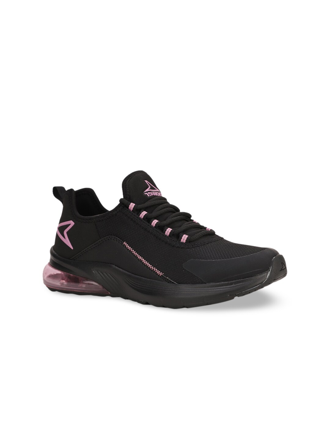 Power Women Black Solid Sneakers Price in India