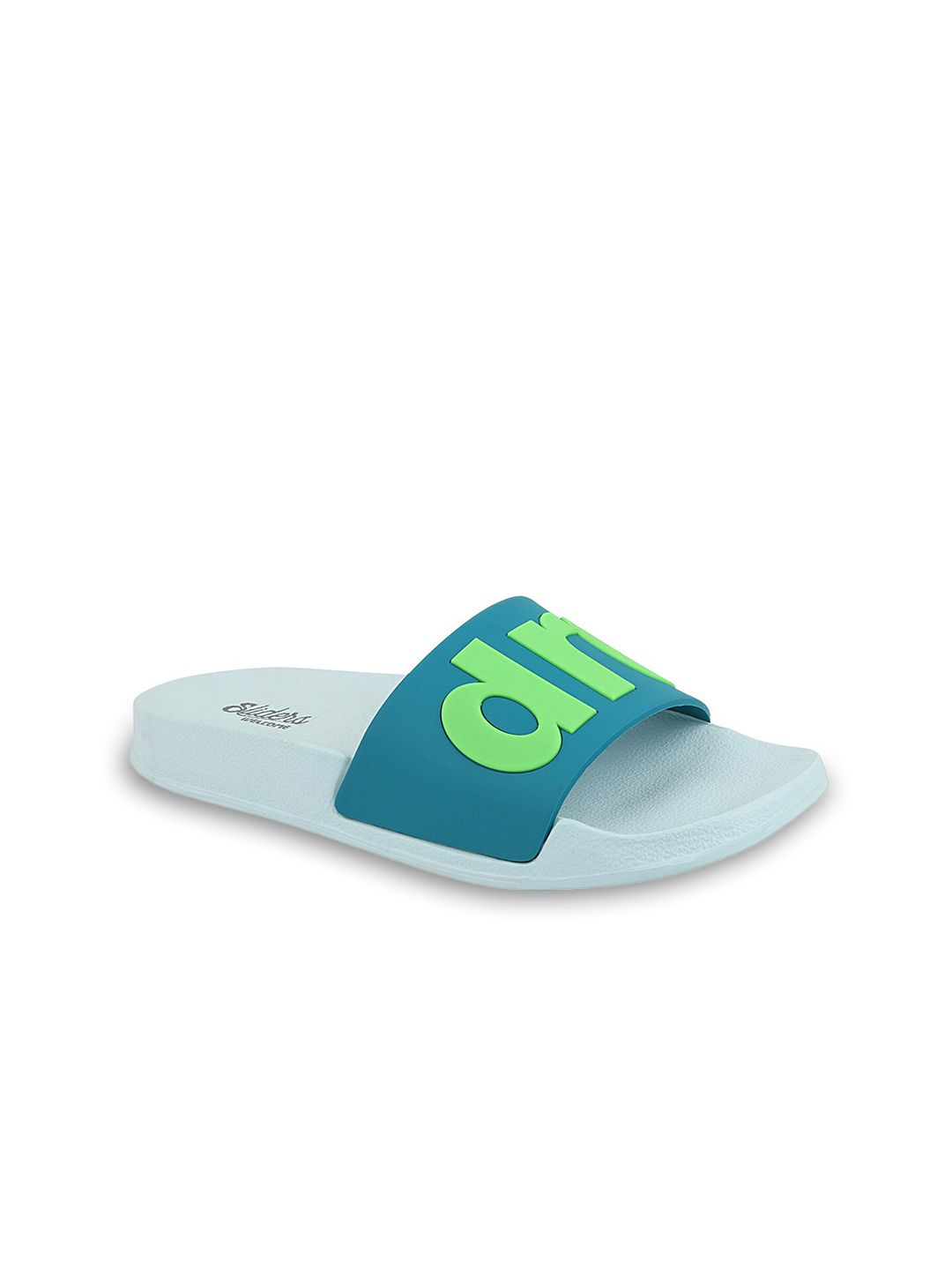 WELCOME Women Blue Printed Sliders Price in India