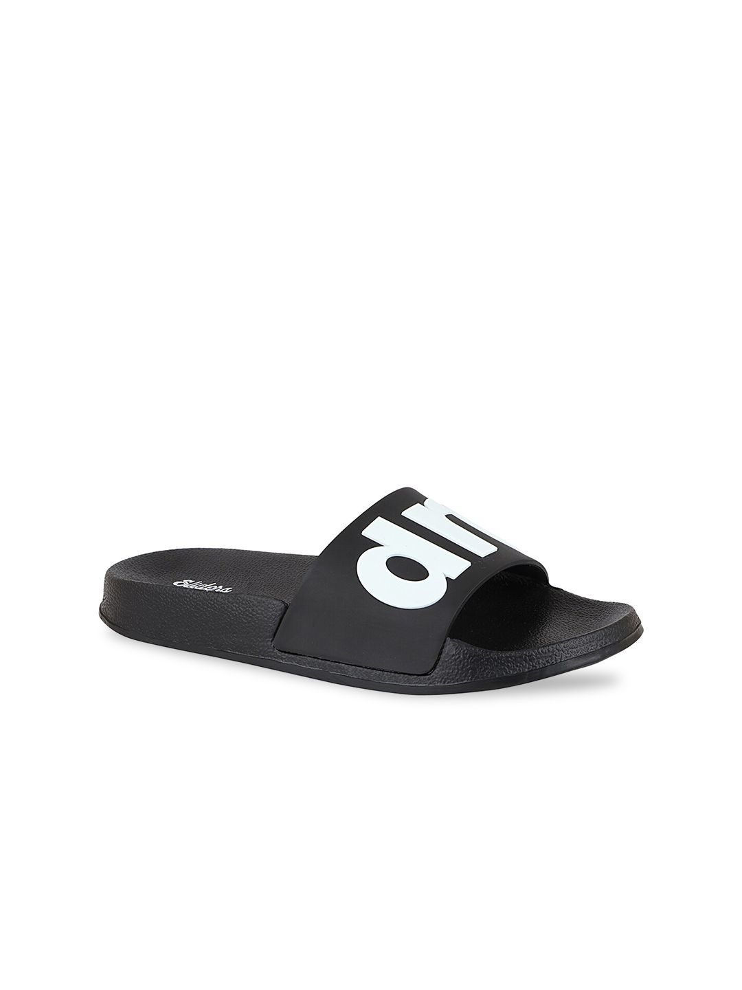 WELCOME Women Black & White Self Design Sliders Price in India