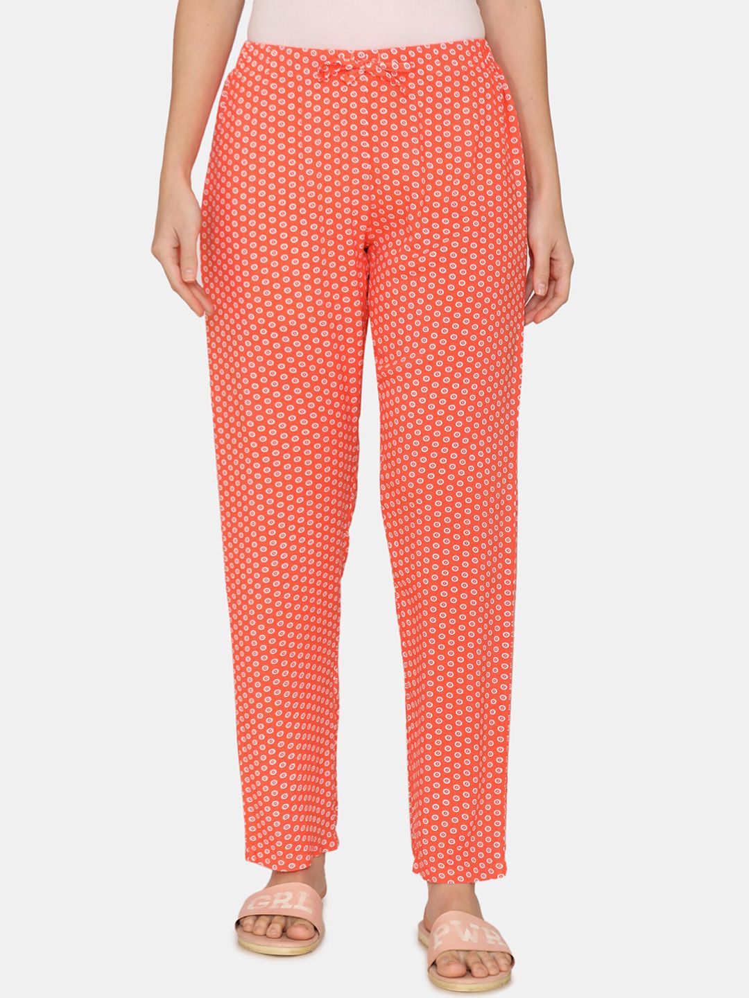 Coucou by Zivame Coral Woven Printed Viscose Rayon Pyjamas Price in India